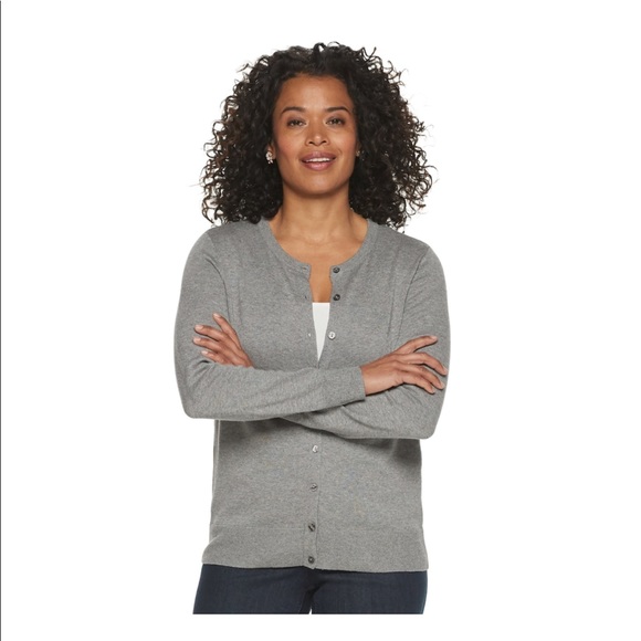 Croft Barrow Cardigan Heather Gray Size 